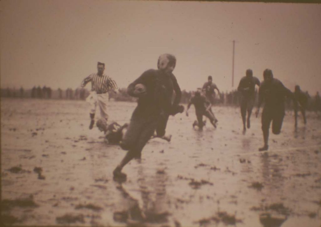 football in the mud