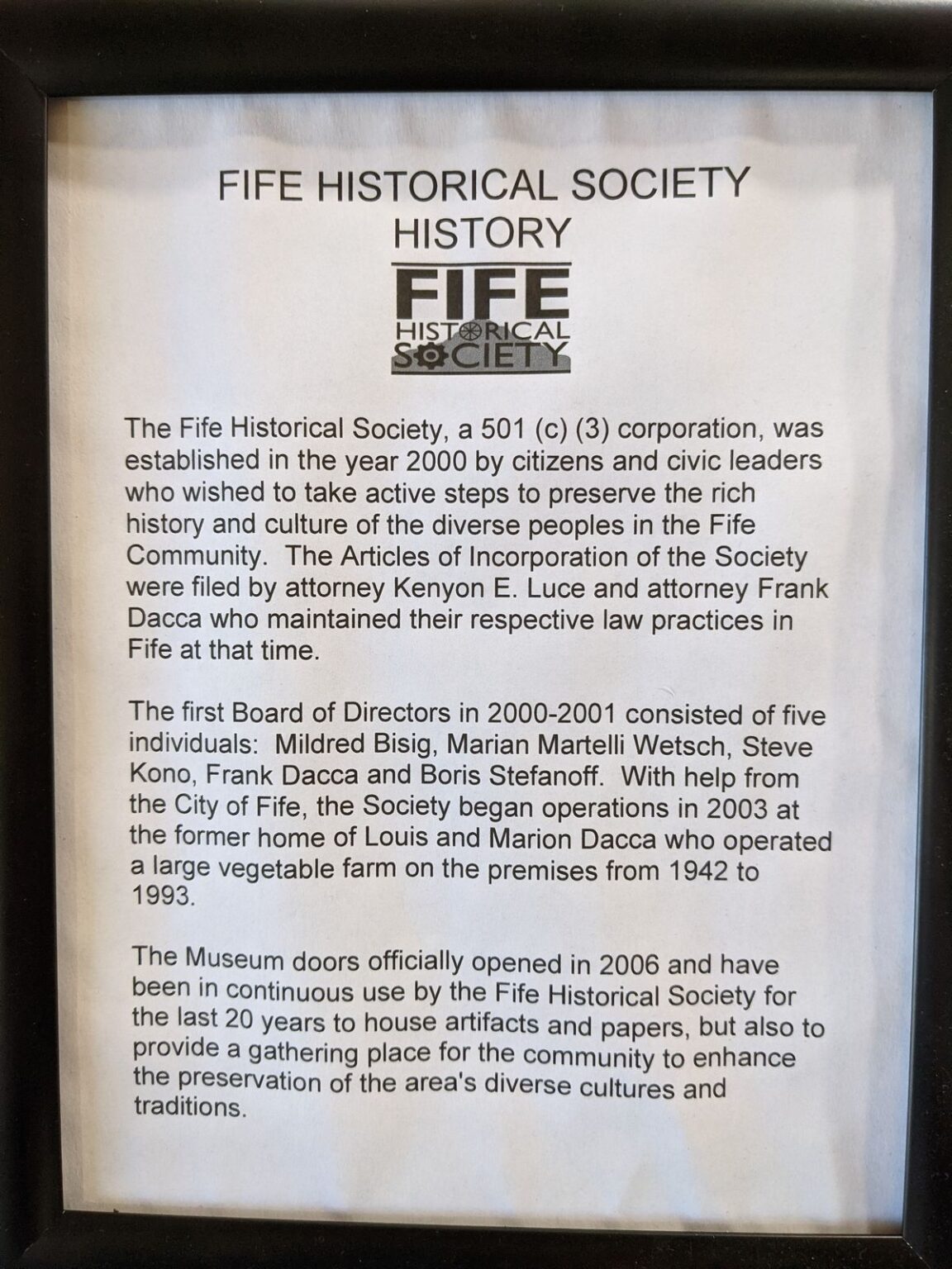 Gallery Fife History Museum